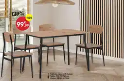 Maxi Bazar Table de repas et 4 chaises offre