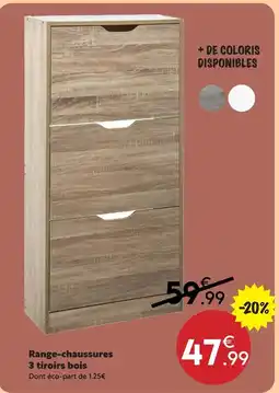Maxi Bazar Range-chaussures 3 tiroirs bois offre