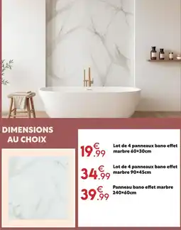Maxi Bazar Lot de 4 panneaux bano effet marbre offre