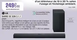 Extra Lg barre de son 3.1.1 offre