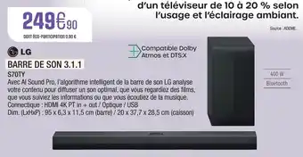 Extra Lg barre de son 3.1.1 offre