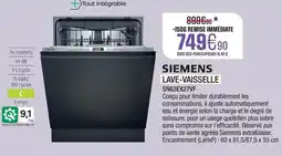 Extra Siemens lave-vaisselle offre