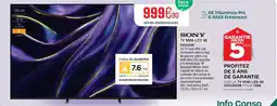 Extra Sony tv mini-led 4k offre