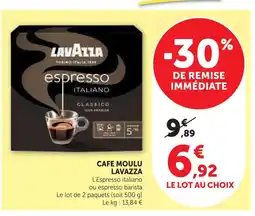 U Express Lavazza cafe moulu espresso italiano offre