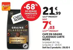 U Express Carte noire café en grains classique offre