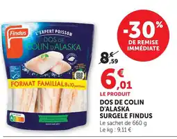 U Express Indus dos de colin d'alaska surgelé offre