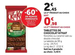 U Express Kitkat tablettes de chocolat offre