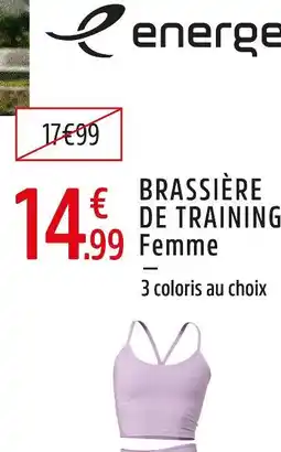 Intersport Energie brassière de training offre