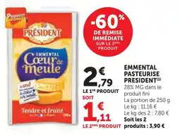 U Express Président emmental pasteurise offre