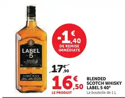 U Express Label 5 blended scotch whisky 40° offre