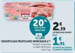 U Express U yaourts aux fruits avec morceaux offre