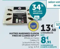 U Express U huitres marennes oleron fines de claires igp offre