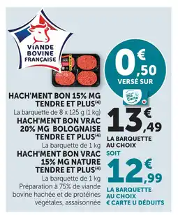 U Express Tendre et plus hach'ment bon 15% mg offre