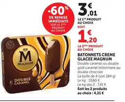 U Express Magnum bâtonnets crème offre