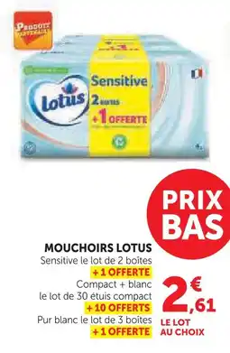 U Express Lotus mouchoirs offre
