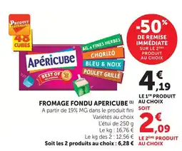 U Express Apericube fromage fondu offre
