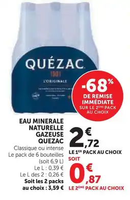 U Express Quézac eau minérale naturelle gazeuse offre