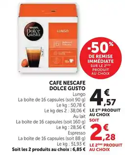 U Express Nescafé café dolce gusto offre