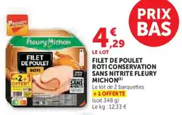 U Express Filet de poulet roti conservation sans nitrite fleury michon offre