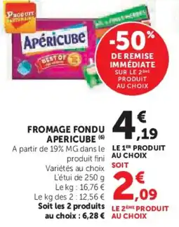 U Express Fromage fondu apericube offre