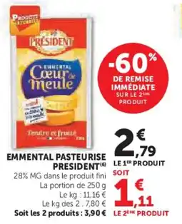 U Express Emmental pasteurise president offre