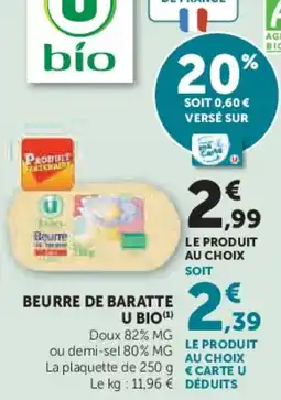 U Express Beurre de baratte u bio offre
