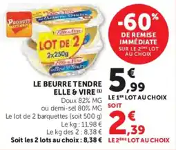 U Express Le beurre tendre elle & vire offre
