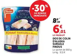 U Express Dos de colin d'alaska surgele findus offre