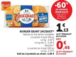 U Express Burger geant jacquet offre