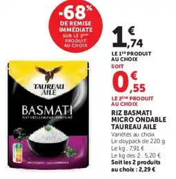 U Express Riz basmati micro ondable taureau aile offre
