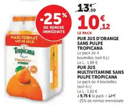U Express Pur jus multivitamine sans pulpe tropicana offre