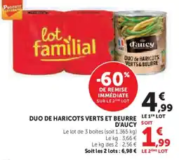 U Express Duo de haricots verts et beurre d'aucy offre
