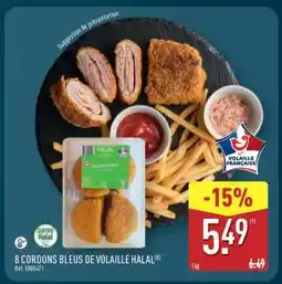ALDI 8 Cordons Bleus de Volaille Halal offre