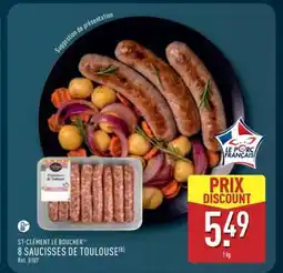ALDI 8 saucisses de Toulouse offre