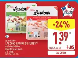 ALDI LARDONS NATURE OU FUMÉS offre