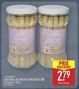ALDI ALL SEASONS ASPERGES BLANCHES MINIATURES offre