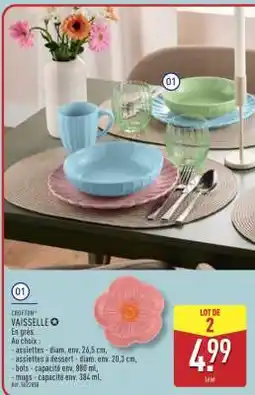 ALDI CROFTON VAISSELLE offre