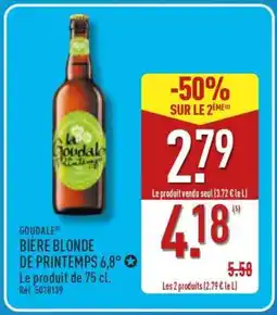 ALDI GOUDAL BIÈRE BLONDE DE PRINTEMPS 6,8° offre