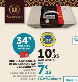 Maximarché Huitres speciales de normandie igp u saveurs offre
