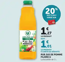 Maximarché Pur jus de pomme filiere u offre
