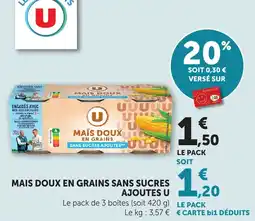 Maximarché Mais doux en grains sans sucres ajoutes u offre