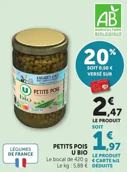 Maximarché Petits pois u bio offre