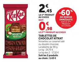 Maximarché Tablettes de chocolat kitkat offre