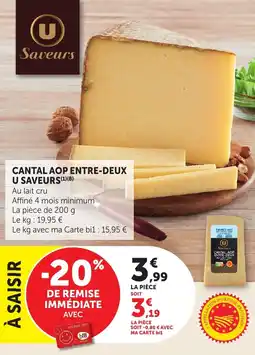Maximarché Cantal aop entre-deux u saveurs offre