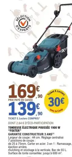 E.Leclerc Electrolux - tondeuse electrique poussée offre