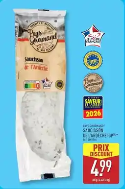 ALDI Paysan gourmand - saucisson de lardèche igp offre