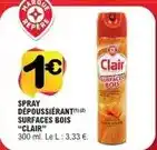 E.Leclerc Spray dépoussiérerant surfaces bois offre