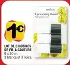 E.Leclerc Lot de 6 bobines de fil à couture offre