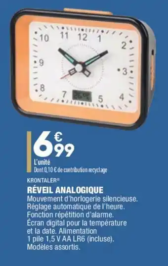 ALDI Réveil analogique offre