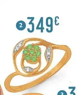 E.Leclerc Bague émeraudes et diamants 0,02 ct, taille 54, or jaune et rhodié offre